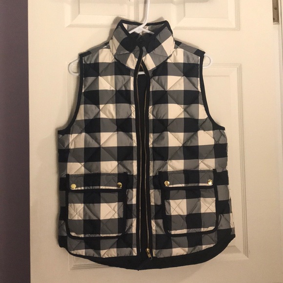 J. Crew Jackets & Blazers - J. Crew Navy and White Plaid Vest!